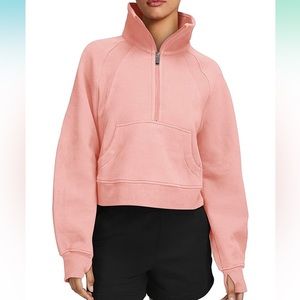 LASLULU Womens Sweatshirts Fleece Lined 1/2 Zipper size Medium